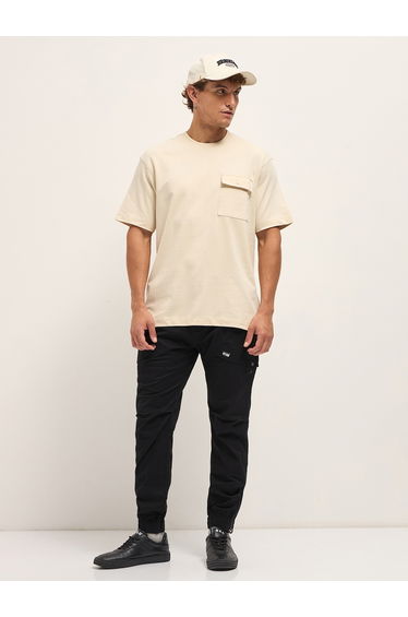 Men Text Print Oversized T-Shirt
