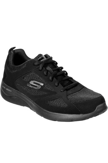 Skechers Mens Dynamight 2.0 Action Leather Memory Foam Lace Up Trainers - Black