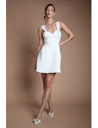 Sweetheart Fit and Flare Mini Wedding Dress