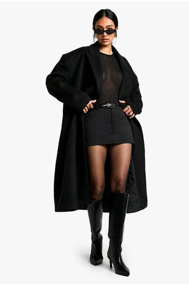 Tailored Mini Belt Detail Skort - black