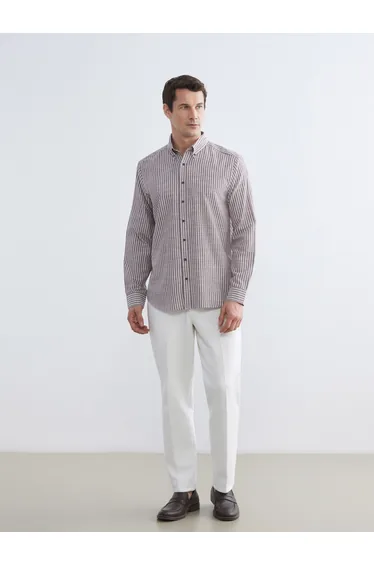 Regular Fit Striped Dobby Men's Shirt