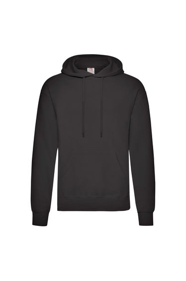 Fruit Of The Loom Mens Hooded Sweatshirt / Hoodie - Black