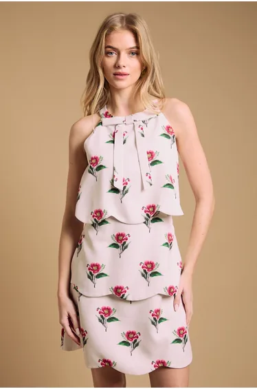 فستان اويسيس متعدد الالوان قصير بطبعة أزهار