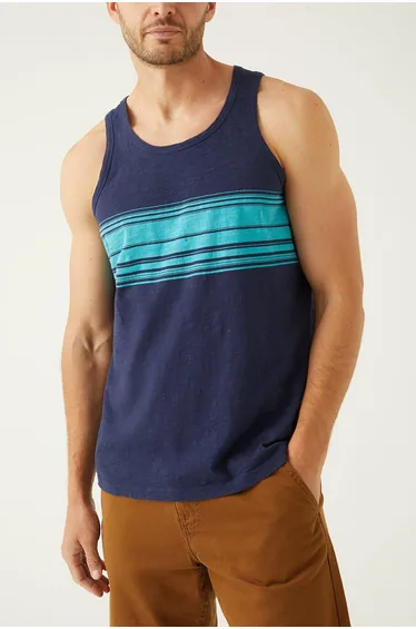 Chest Stripe Vest - navy