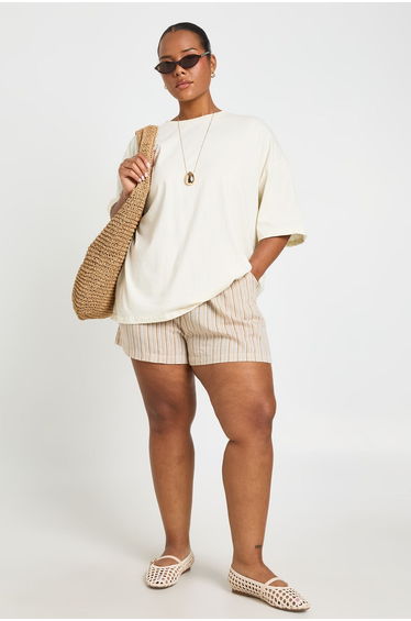Plus Basic Oversized T Shirt - ecru