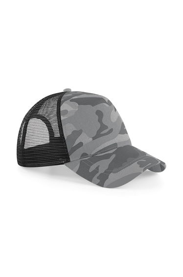 Beechfield Retro Camouflage Snapback Trucker Cap - Arctic Camo