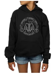 Harry Potter Girls Hufflepuff Seal Hoodie - Black - 1
