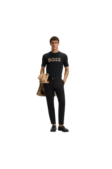 Boss Boys Logo 3D Regular Short-Sleeved T-Shirt - Black