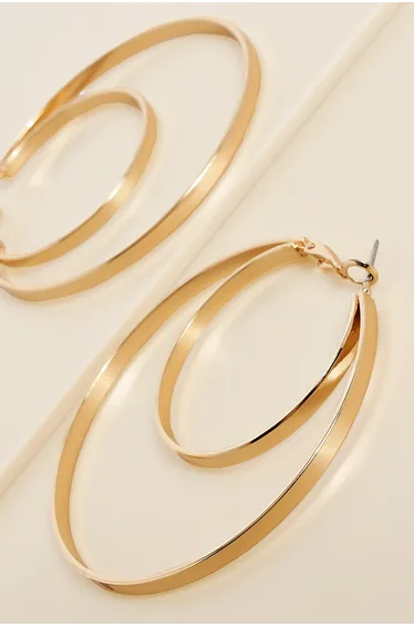 أقراط حلقية - ذهبي