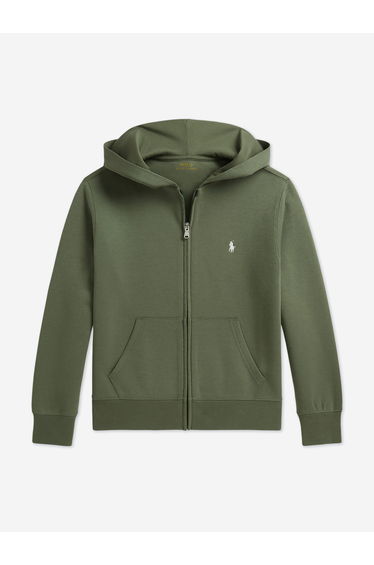 Ralph Lauren Boys Double Knit Tech Zip Up Top in Green