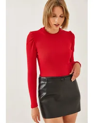 Women's Princess Sleeve Ribbed Blouse - 4