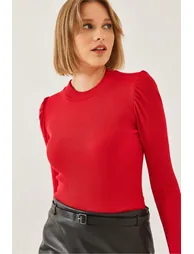 Women's Princess Sleeve Ribbed Blouse - 1