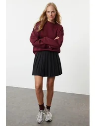 سويتشيرت قطن أحمر بأكمام طويلة - 1