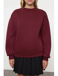 سويتشيرت قطن أحمر بأكمام طويلة - 2