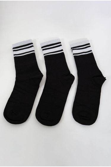 Men's Striped Long 3-Piece Ankle Socks Set