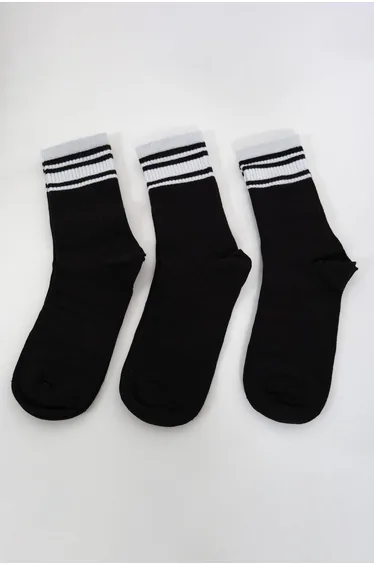 Men's Striped Long 3-Piece Ankle Socks Set
