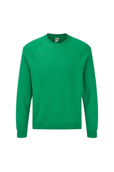 Fruit Of The Loom Adults Unisex Classic Raglan Sweatshirt - Heather Green