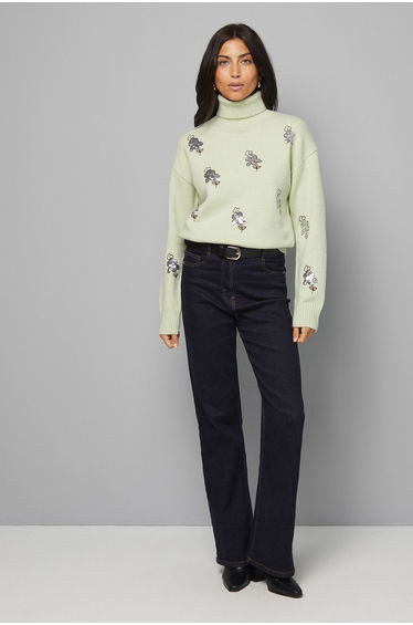 Embellished Roll Neck Jumper