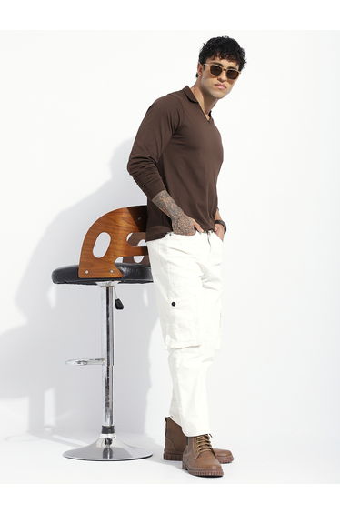 Men Regular Fit Long Sleeve Solid T-Shirt