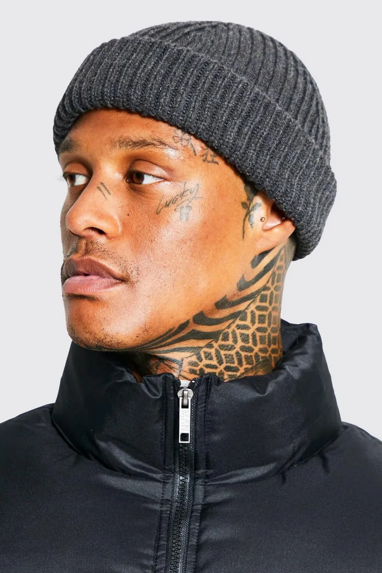 Ribbed Micro Beanie - charcoal