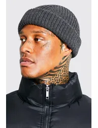 Ribbed Micro Beanie - charcoal