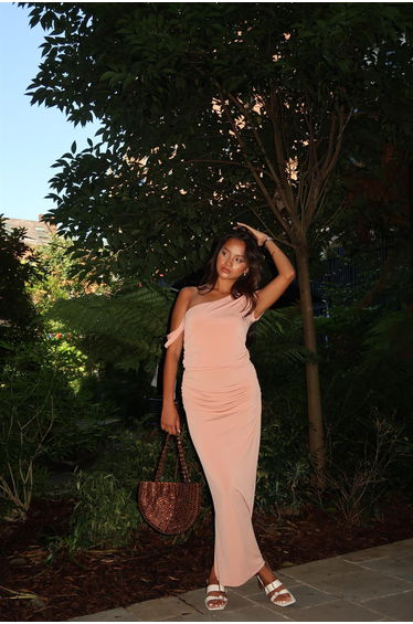 Soft-Terracotta Slim-Fit Maxi-Skirt