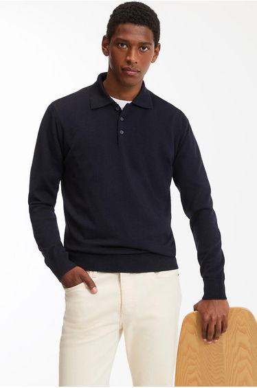 Merino Wool Polo Jumper/Sweater,