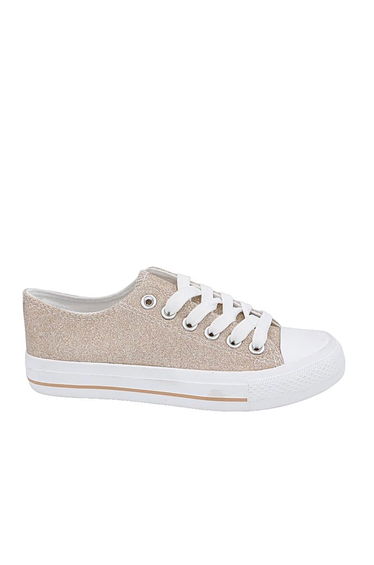 Lemonade Sparkly Glitter Canvas Trainers Gold