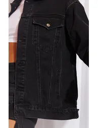 PRETTYLITTLETHING Washed Black Oversized Boyfriend Denim Jacket - 3