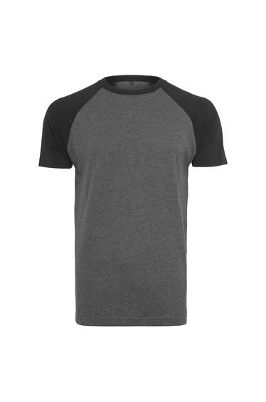 Mens Raglan Contrast Tee - Charcoal/Black