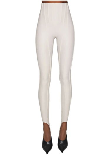 Cordelia White Decorative Stitching Leggings