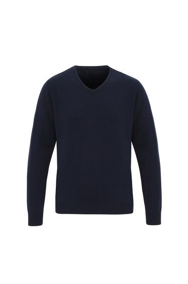 Premier Mens Essential Acrylic V Neck Sweatshirt - Navy