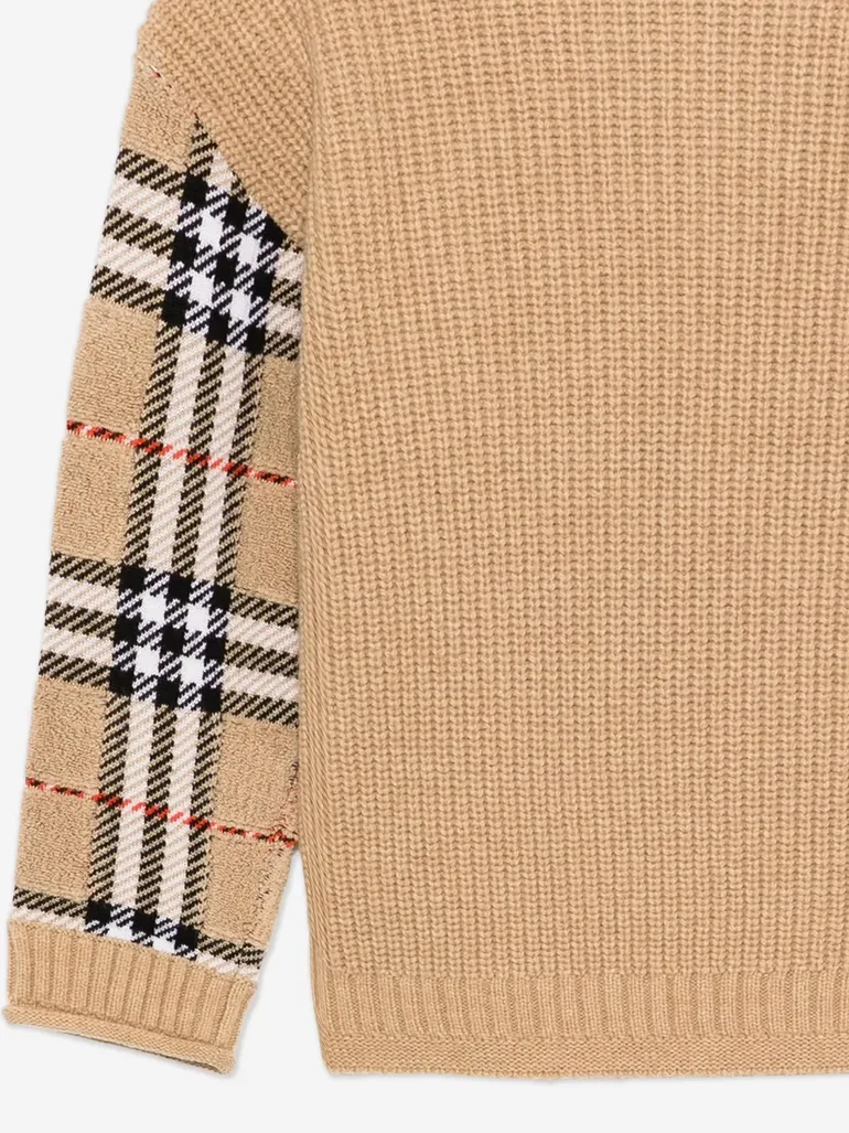 Burberry Boys Patrick Check Jumper in Beige - 3