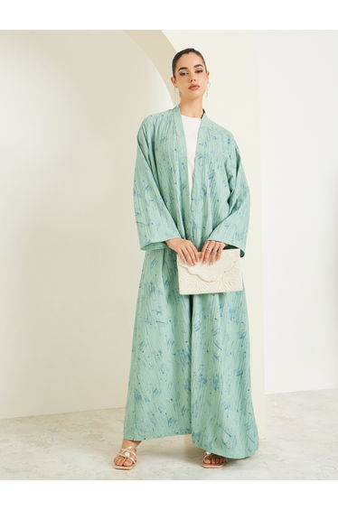 Women Green Textured Abaya
