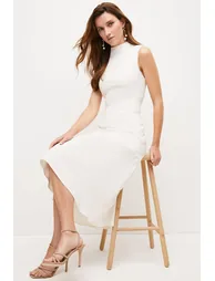 Tall Soft Tailored High Low Midi Dress - 1