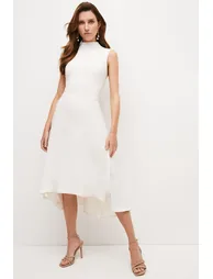 Tall Soft Tailored High Low Midi Dress
