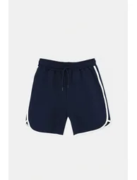 Navy Blue Striped Knitted Bottom - Top Set - 3