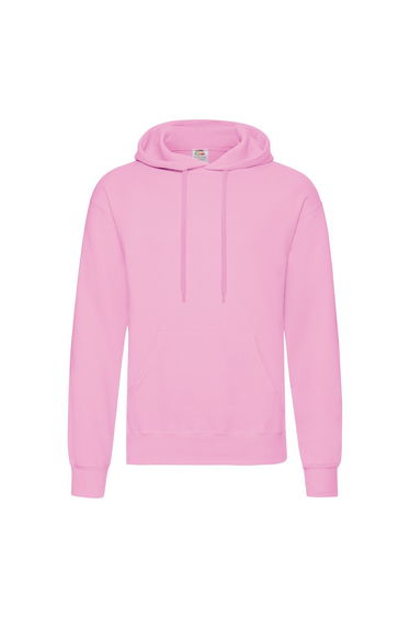 Fruit Of The Loom Mens Hooded Sweatshirt / Hoodie - Light Pink