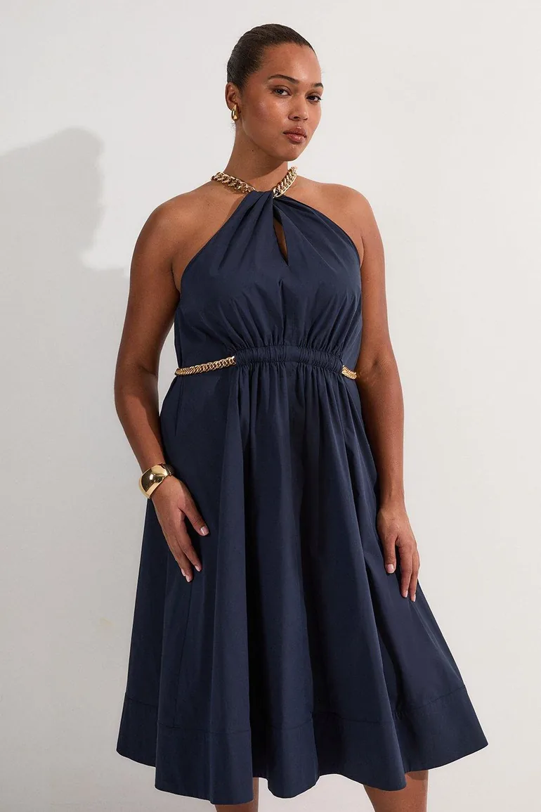 sachin and babi light blue dress YOURS LONDON Plus Size Navy Blue Twist Halter Neck Maxi Dress