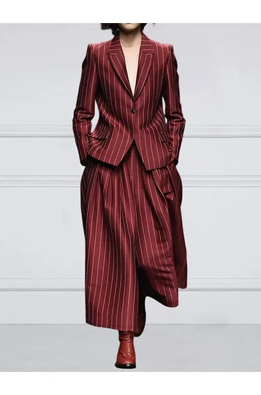 Loose Wide Leg Striped Casual Pants Bottoms Trousers