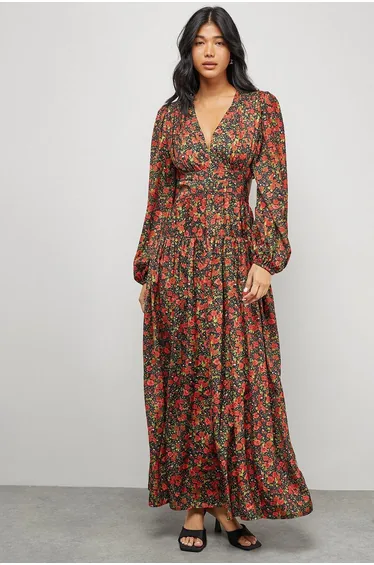 Premium Satin Open Back Maxi Dress