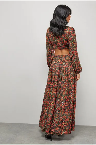 Premium Satin Open Back Maxi Dress