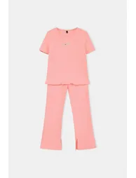 Powder Slogan Knitted Bottom - Top Set - 2