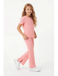 Powder Slogan Knitted Bottom - Top Set - 1