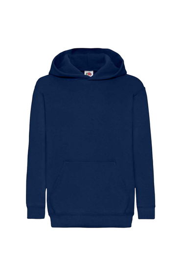 Fruit Of The Loom Older Kids Unisex Classic 80/20 Hoodie - Navy