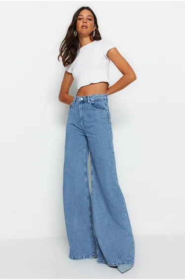 Jeans - Blue - Wide leg