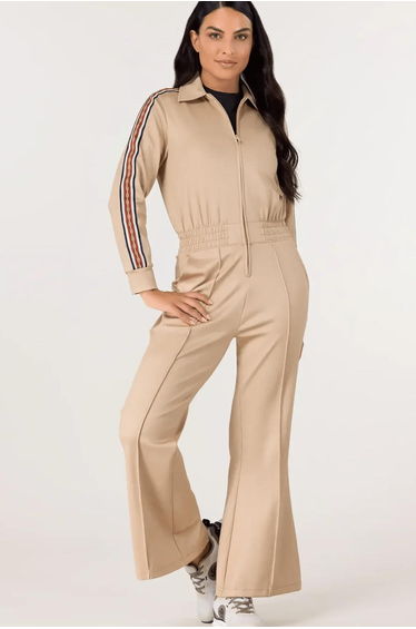 Kayanee Track Jumpsuit - SEASONAL SAND