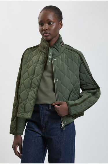 Quilted Tipped Detail Short Coat