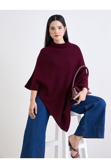 Oversized High Neck Cape Sweater