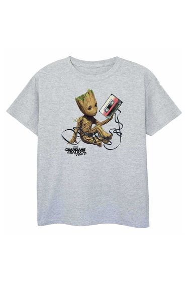 Guardians Of The Galaxy 2 Girls Groot Tape T-Shirt - Sport Grey